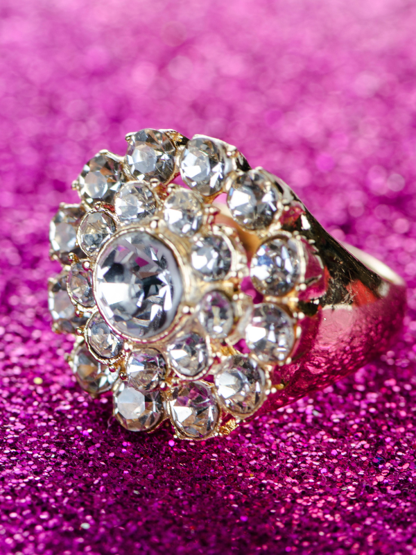 Anel Flor de Cristais