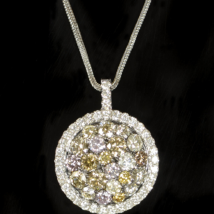 Colar Pingente Redondo Cristais