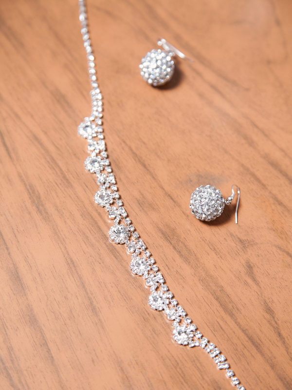 Conjunto Colar Brinco Cristais