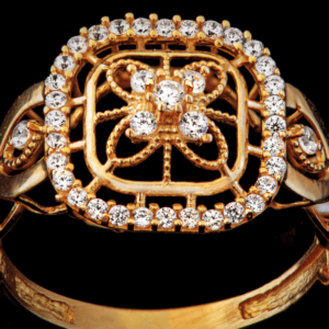 2 peças de anel Dourado ou Prata de decoração de zirconia