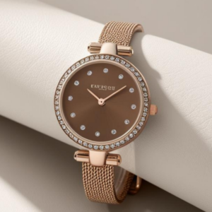 Relógio Dourado com Strass