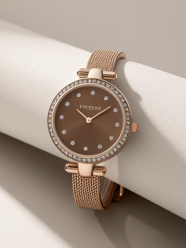 Relógio Dourado com Strass